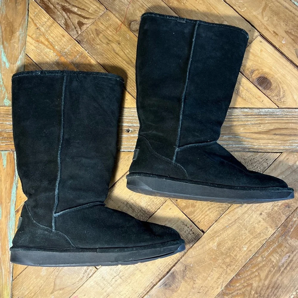 ALDO Black Suede Tall Winter Boots Women's Size 38 (7.5-8) Warm‎ Cozy Fur Lined